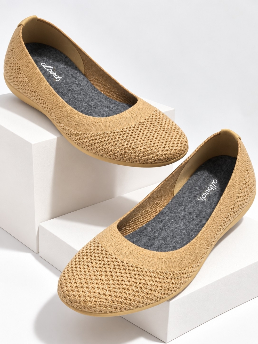 Allbirds Tree Breezers Tan Knit Ballet Flats Women's 8.5